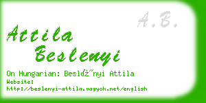 attila beslenyi business card